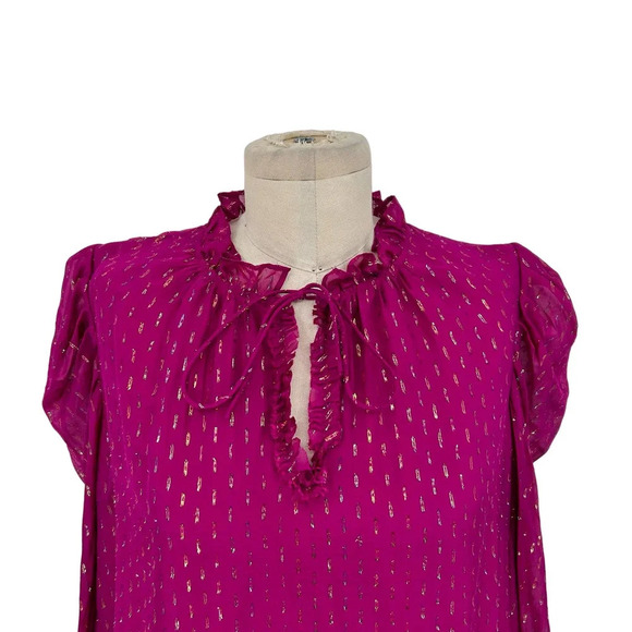 Generation Love Lou Blouse in Magenta Gold‎ Metallic Size Large - Picture 3 of 9